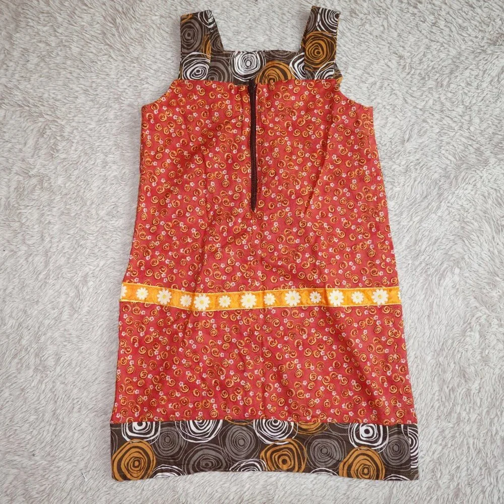 Girls Orange, Yellow, and Brown Fall Autumn Dress
